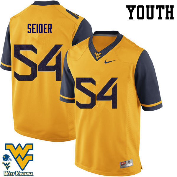 NCAA Youth JaHShaun Seider West Virginia Mountaineers Gold #54 Nike Stitched Football College Authentic Jersey UA23T24AM
